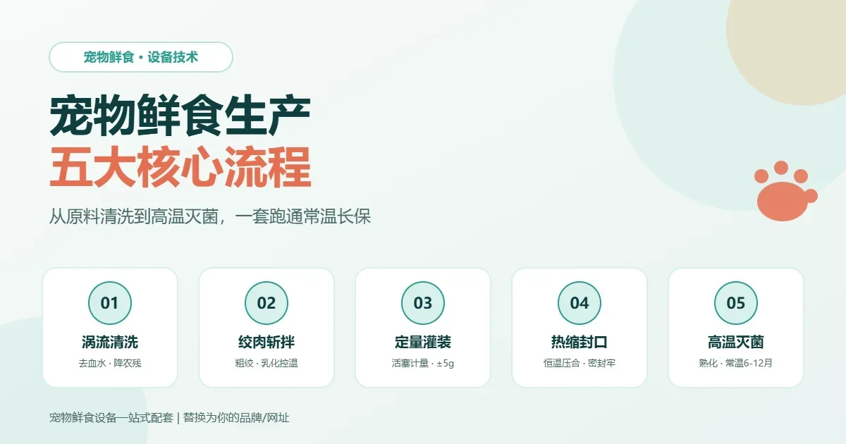 宠物鲜食生产五大核心流程与设备配套指南